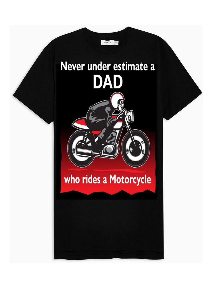 Never underestimate a Dad who rides a motorcycle mens black tshirt t-shirt