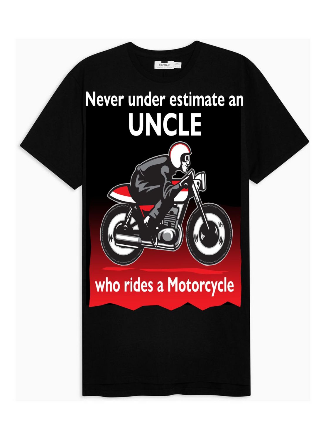 Never under estimate a Uncle who rides a motorcycle mens black tshirt t-shi