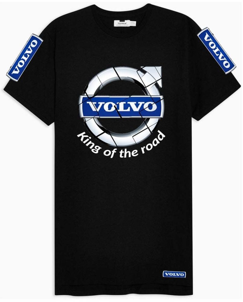 W - Volvo truck lorry king of the road black & blue tshirt 