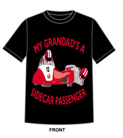 Q - My Grandad is a sidecar passenger motorcycle toddler baby childrens kids t-shirt 100% cotton