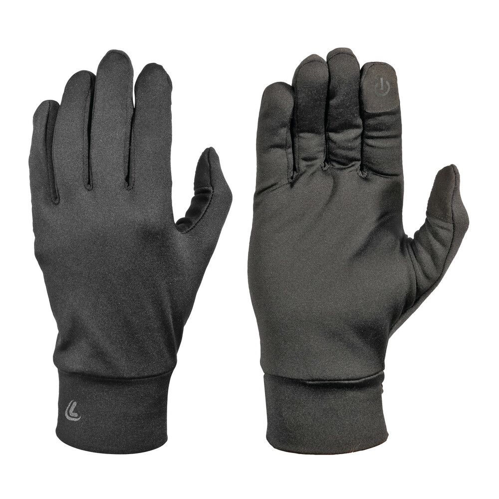 Black motorcycle scooter inner gloves with touch screen fabric