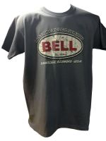 A - Bell Auto Racing Retro Logo Design mens T-shirt Tee grey