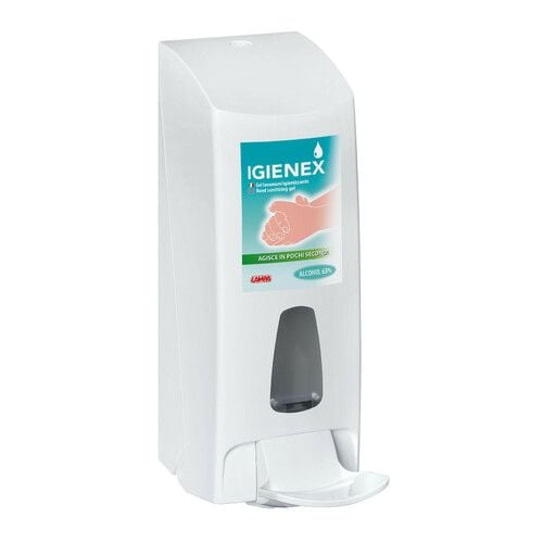 Liquid soap hand sanitizer wall mounted dispenser lockable white 30 x 20 x 10cm