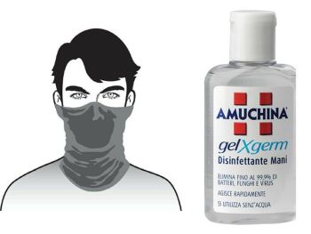 100% Cotton black neck tube face mask washable & pocket size hand sanitizer