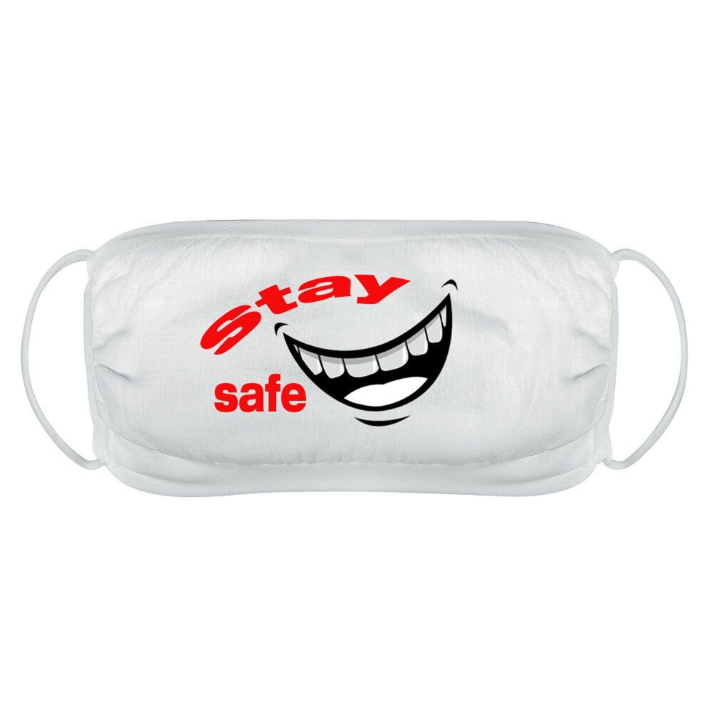 Stay safe face mask cover reusable washable comfy fit white double layered