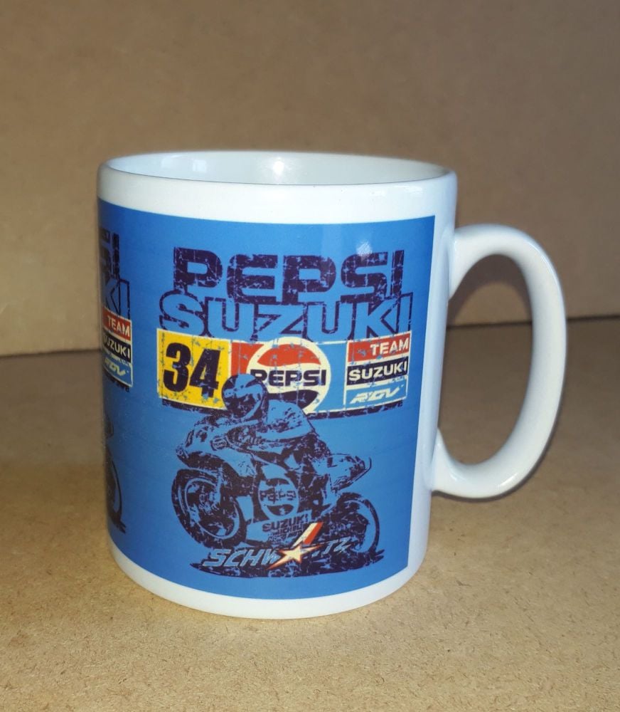 Pepsi Suzuki Kevin Schwantz Classic 80's Design Ceramic Mug