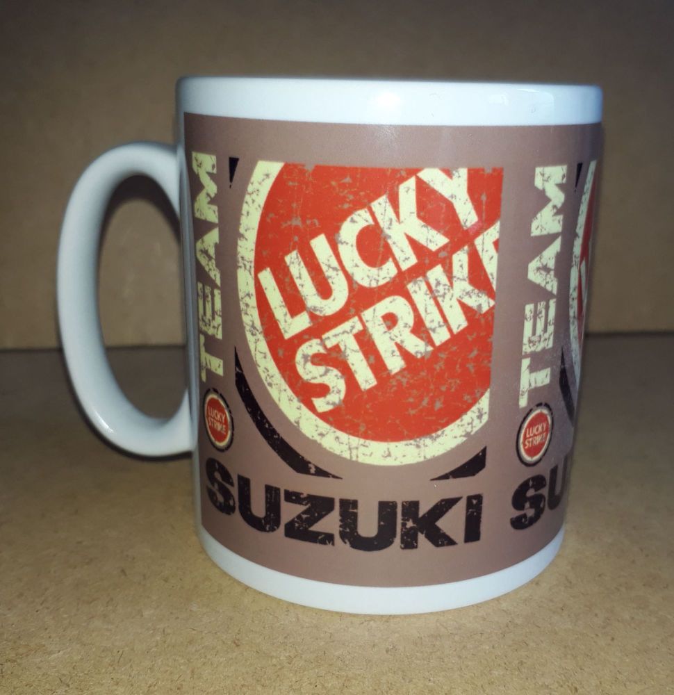 Lucky Strike Suzuki Retro Logo racing Classic 80's Design Ceramic Mug