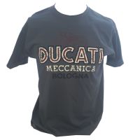 A - Ducati Meccanica Retro Logo  Design mens T-shirt Tee Grey