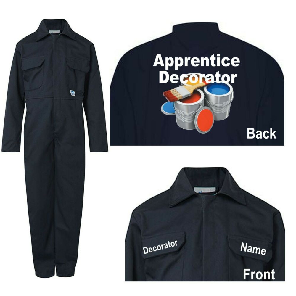 Kids children blue boiler suit overalls coveralls customise apprentice deco