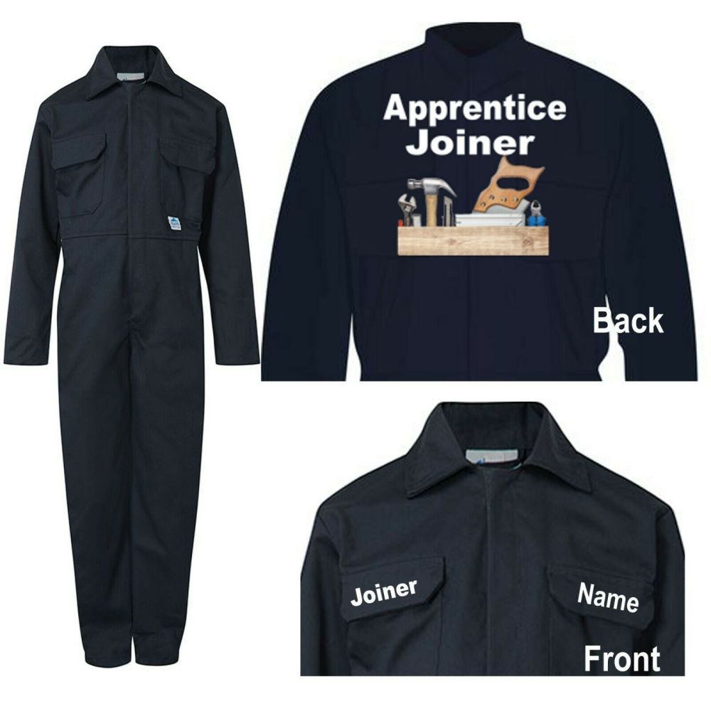 Kids children blue boiler suit overalls coveralls customise apprentice joiner