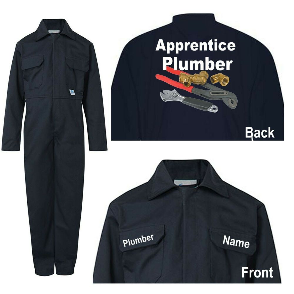 Kids children blue boiler suit overalls coveralls customise apprentice plum
