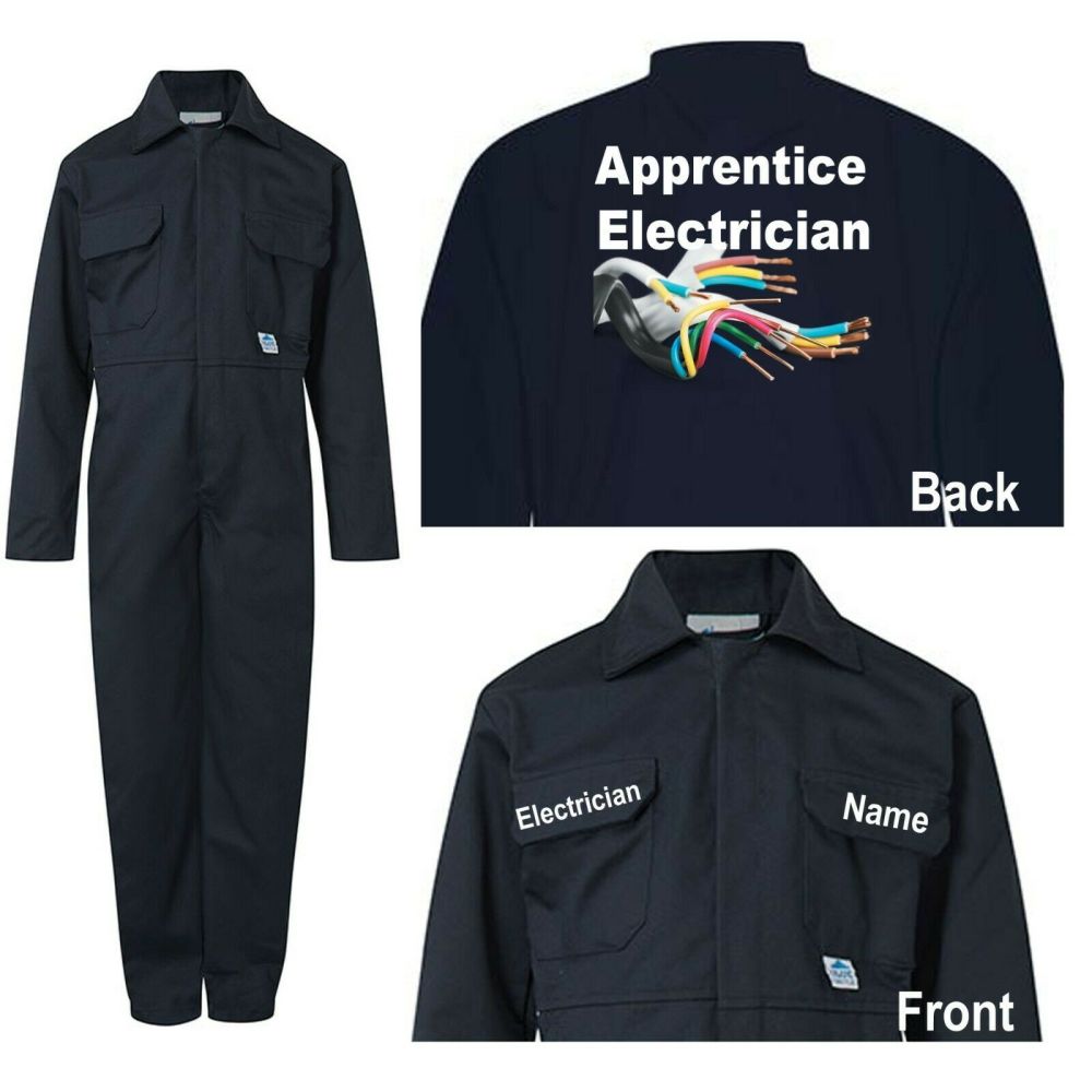 Kids children blue boiler suit overalls coveralls customise apprentice elec