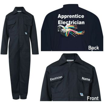 Kids children blue boiler suit overalls coveralls customise apprentice electrician