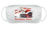 Merry Trucking Xmas Christmas face mask cover reusable washable comfy fit white