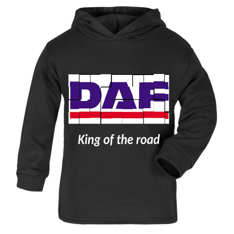 Z -DAF retro truck lorry king of the road black kids children hoodie sweat