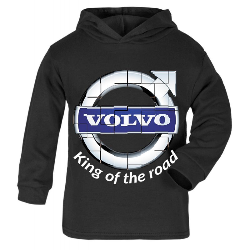 Z -Volvo retro truck lorry king of the road black kids children hoodie swea