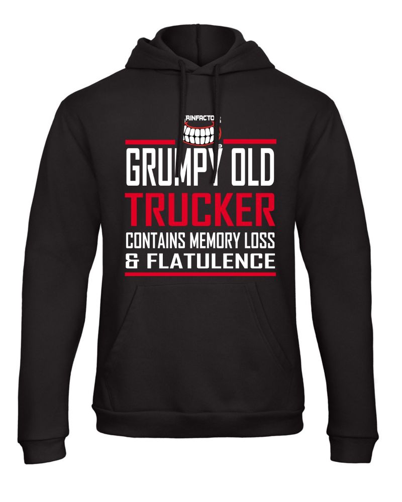 W - Grumpy Old Trucker Contains Memory Loss & Flatulenc black hoodie