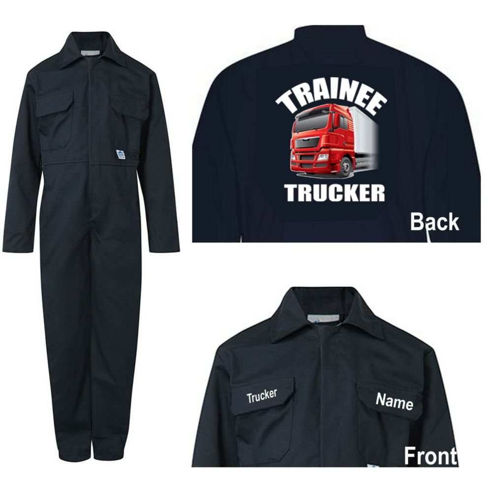 Kids children boiler suit overalls coveralls customise trainee trucker blue or red