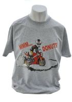 C - mmm Donuts! Retro Logo  Design mens T-shirt Tee grey
