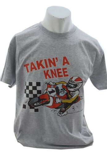 AA- Takin' a knee Retro 2 stroke Design  mens T-shirt Tee grey