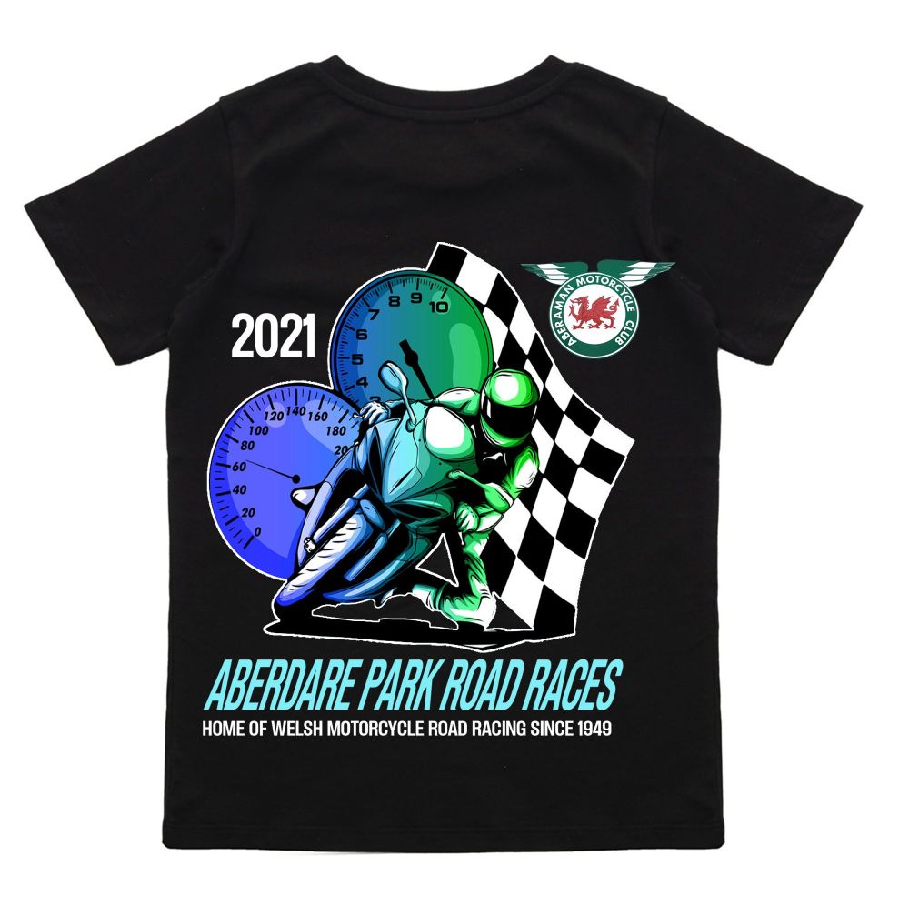 D. Aberdare Park Road Races Official Kids black tee t-shirt 2021