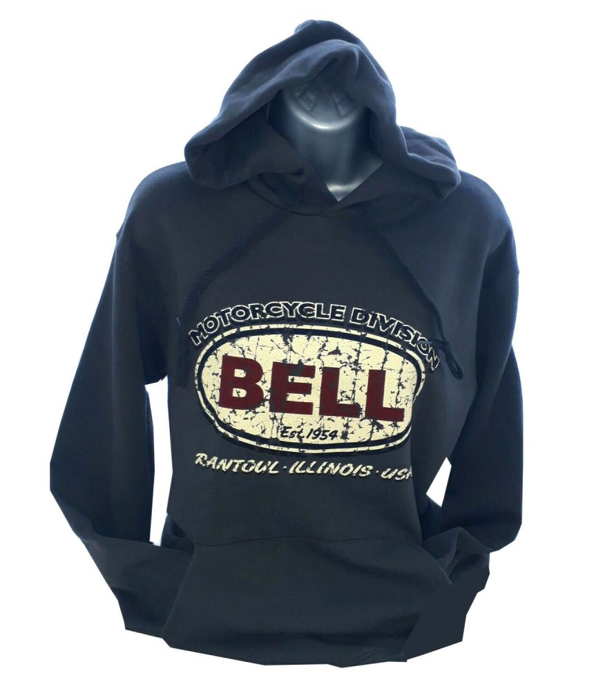 D - Bell Auto Motorcycle Racing Retro Logo Design unisex grey hoodie