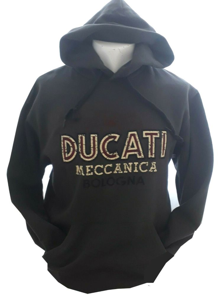 D - Ducati Meccanica Retro Logo Design unisex grey hoodie sweat