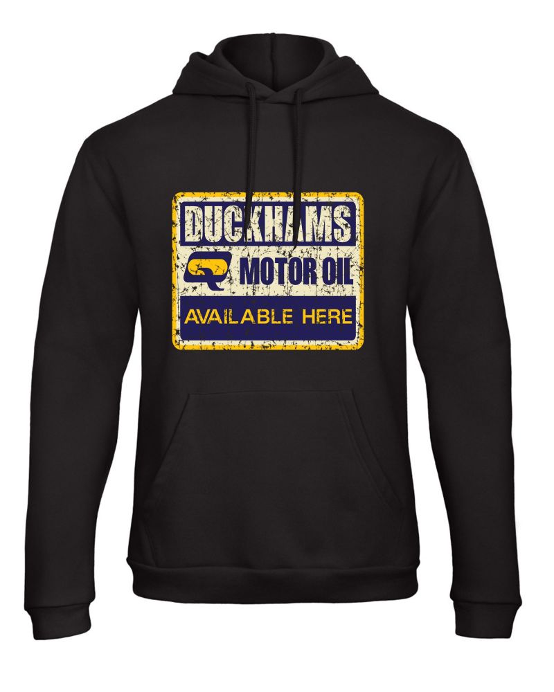 F - Duckhams oil motor car biker retro design hoodie sweat kangaroo pouch U