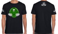 A. Bikers Hangout Green Design Black Tee T-shirt