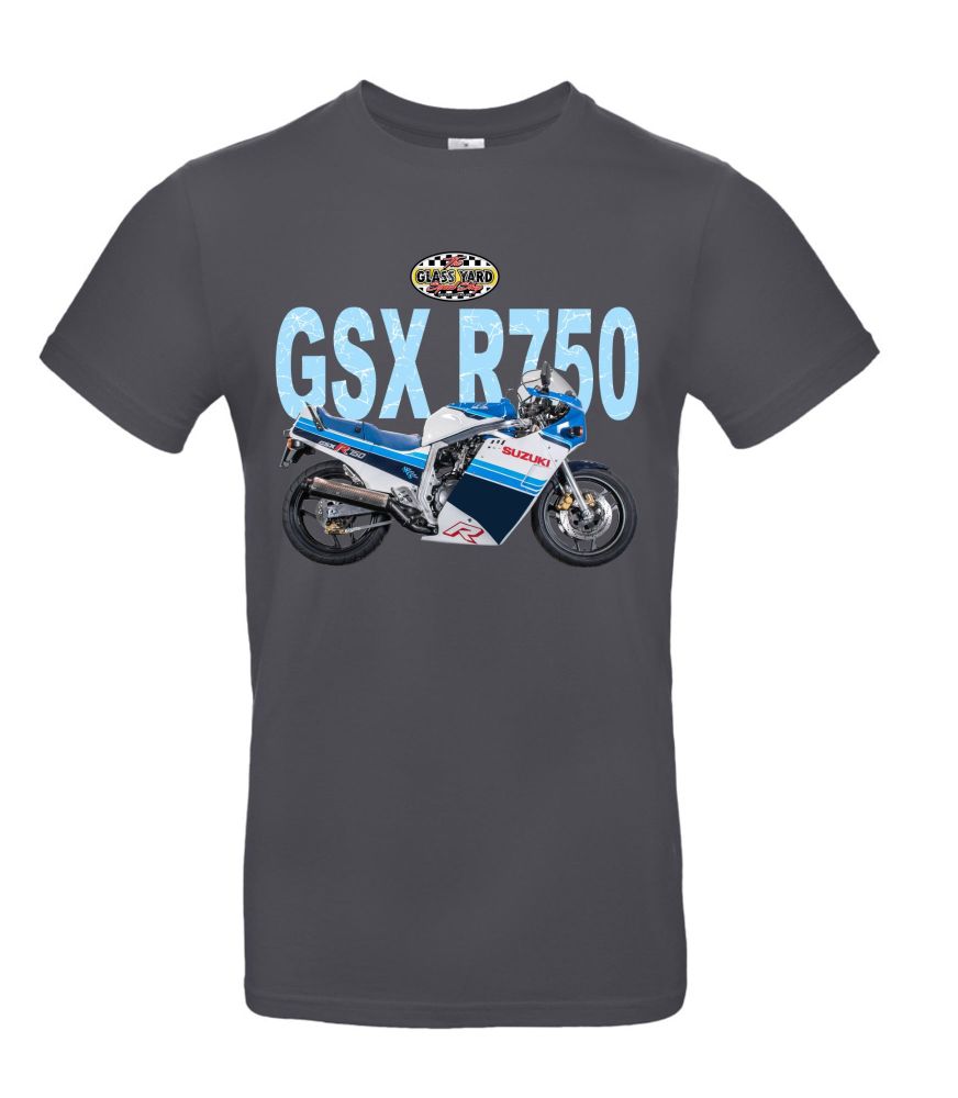 AA-Suzuki GSX-R750 design T-shirt Tee grey cotton 100% printed in UK