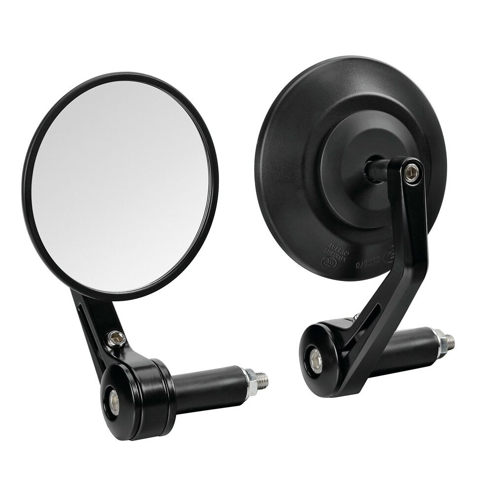 Motorcycle DERNIER handlebar mounted round mirrors