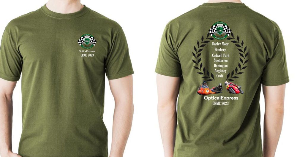 B. CRMC  official tee t-shirt miltary green unisex 2023 double sided