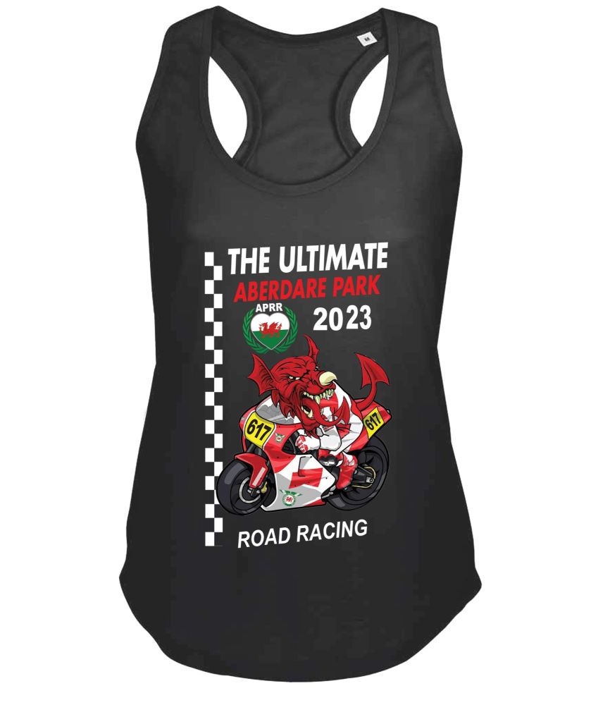 B. Aberdare Park Road Races official ladies vest tank top tee t-shirt black 2023