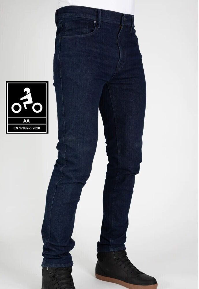 MotoJean BY COVEC CE AA MOTORCYCLE SLIM FIT JEANS ARMOURED DARK BLUE