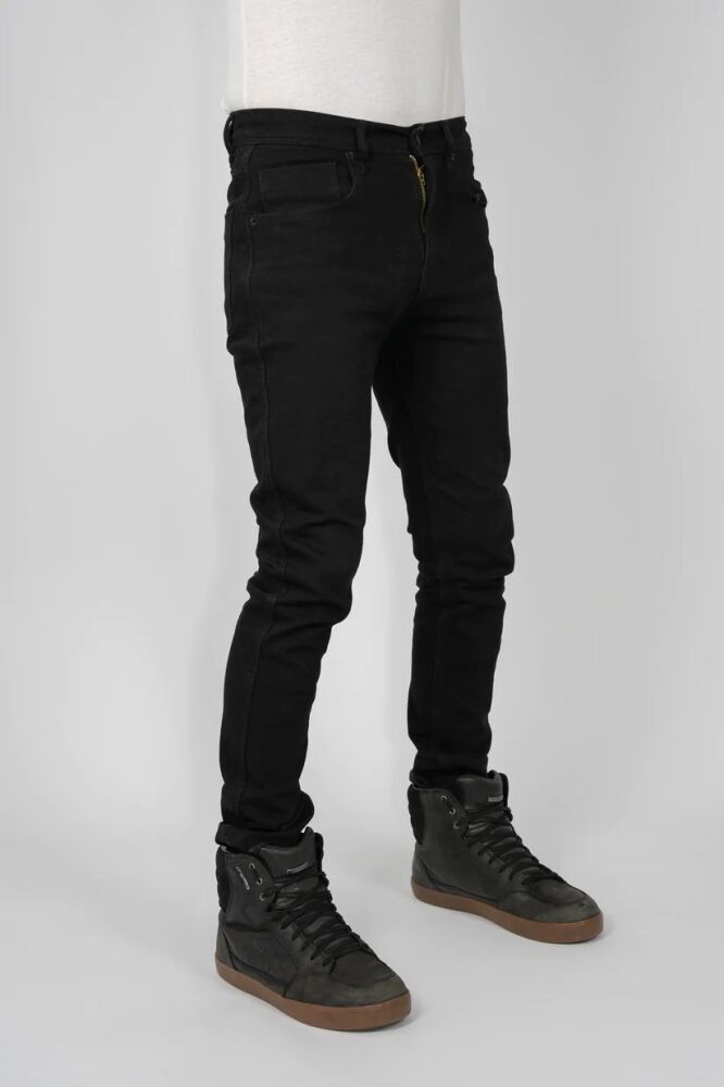 MotoJean BY COVEC CE AA MOTORCYCLE SLIM FIT JEANS ARMOURED BLACK