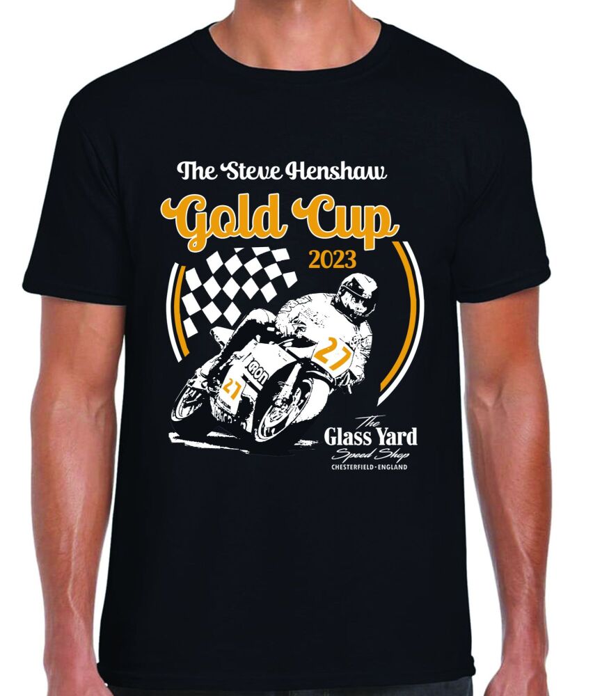 The Steve Henshaw Gold Cup road racing black tee t-shirt 2023
