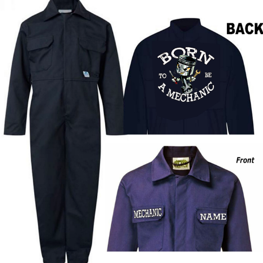 A - Kids children boiler suit overalls coveralls customise born to be a mec