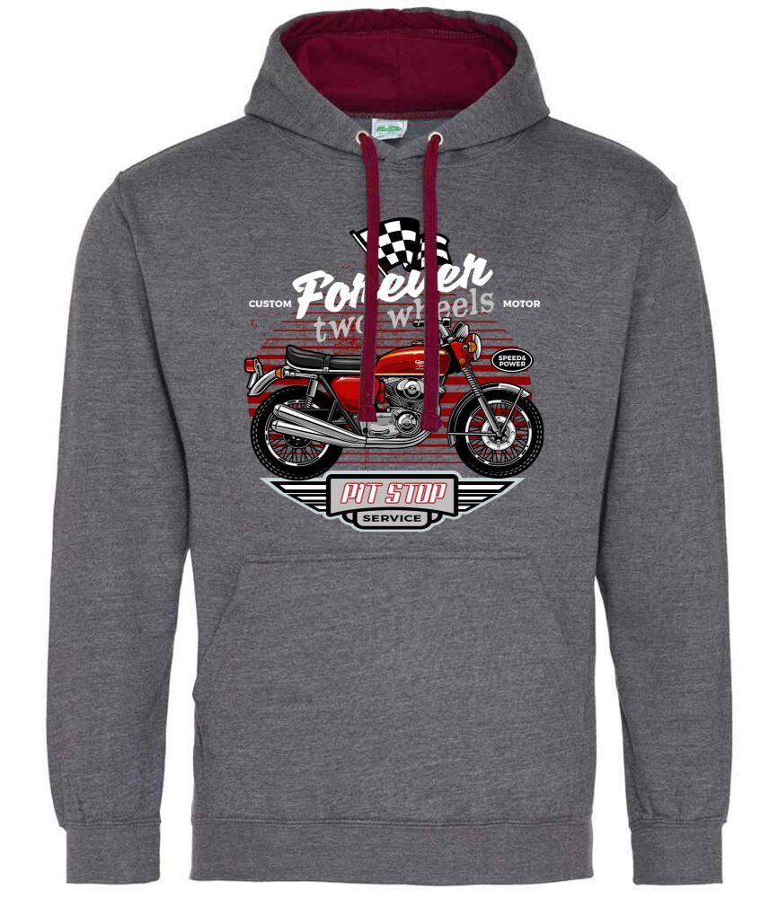 x. Motorcycle motorbike pit stop service racing design grey hoodie sweat