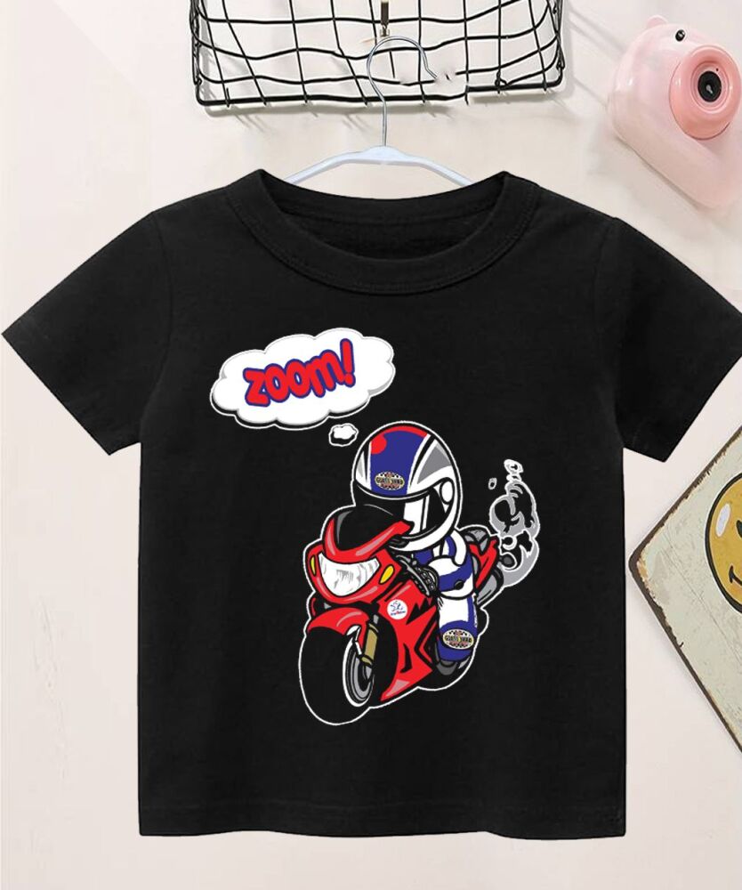 AA-Motorcycle zoom bike racer t-shirt tee kids children 6 months 14 year cotton