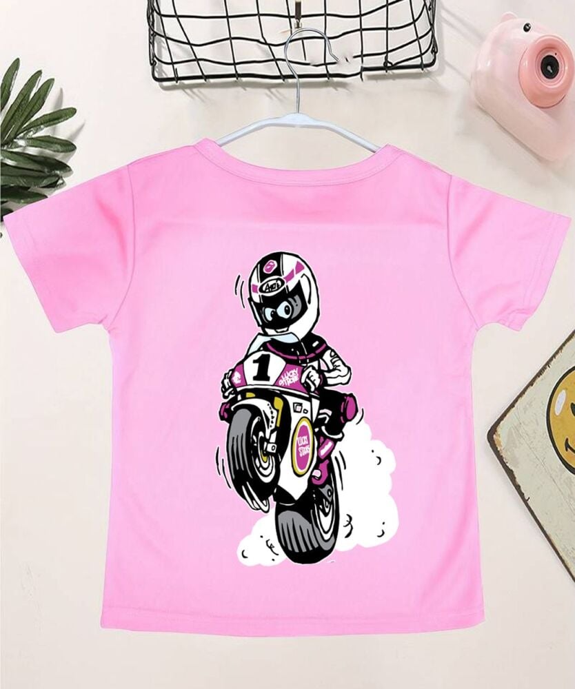 AA-Motorcycle bike racer pink t-shirt tee kids children 6 months 14 year co