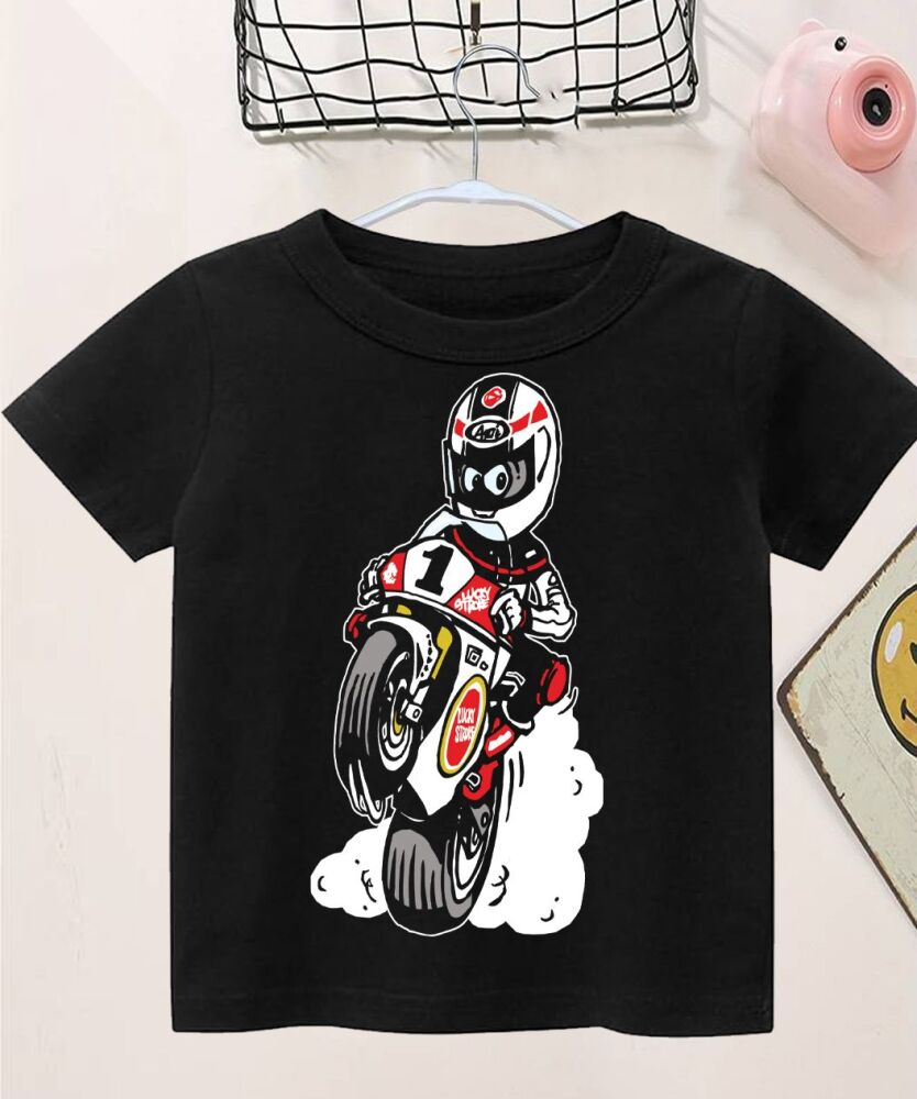 AA-Motorcycle  bike racer t-shirt tee kids children 6 months 14 year cotton