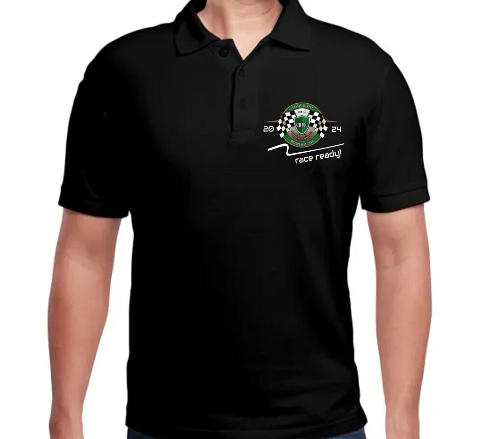 AA. CRMC official polo black unisex 2024 double sided