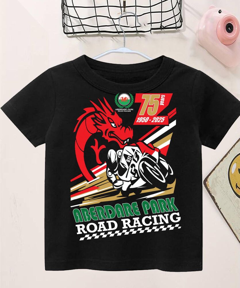 A. Aberdare Park Road Races Official Kids black tee t-shirt 2025