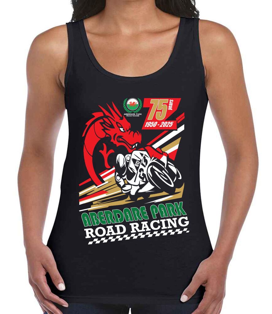 A. Aberdare Park Road Races official ladies vest tank top tee t-shirt black 2025