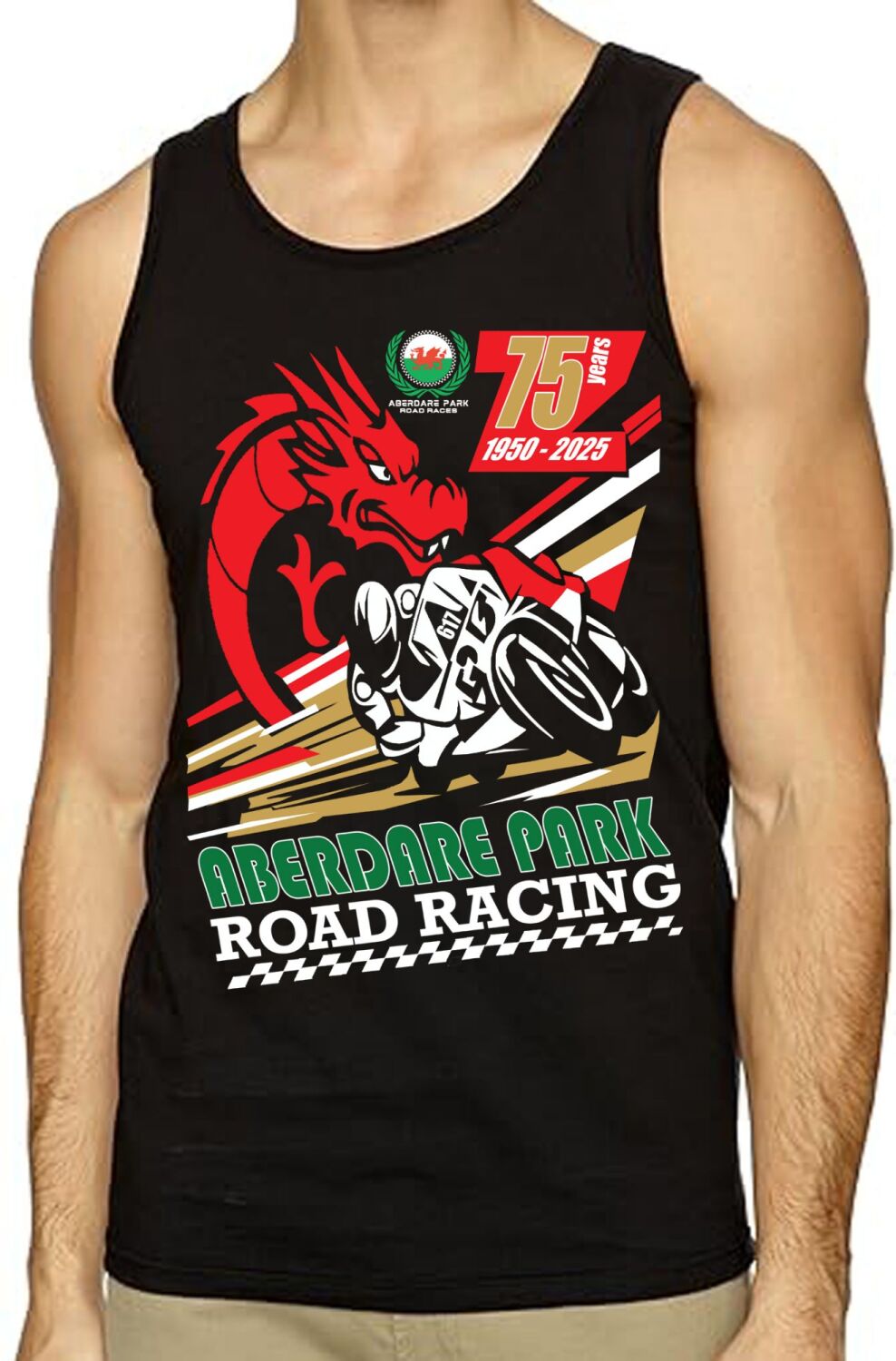 A. Aberdare Park Road Races official men's vest tank top tee t-shirt black