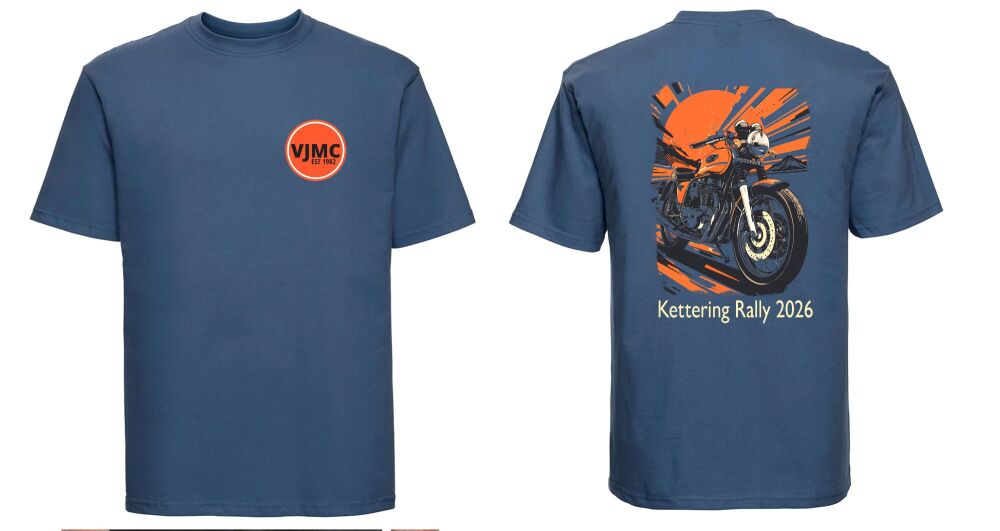 VJMC Kettering Rally 2026 tshirt tee 100% cotton