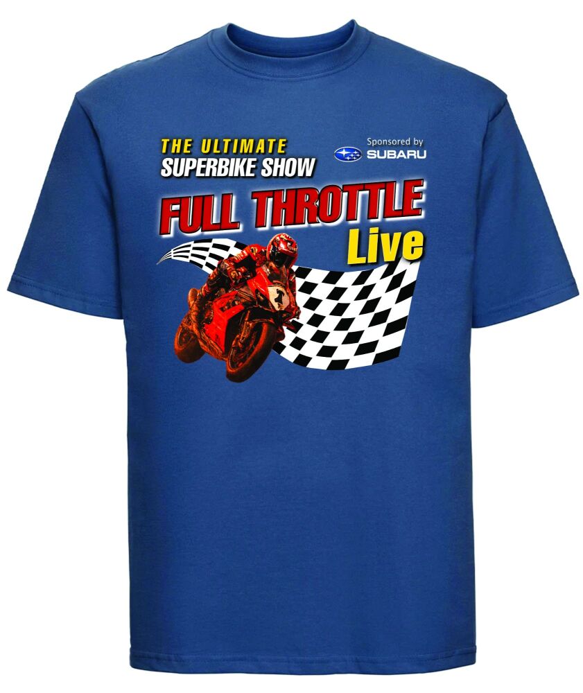 Full Throttle Live Ultimate Superbike Show Official Tee T-shirt Indigo Blue