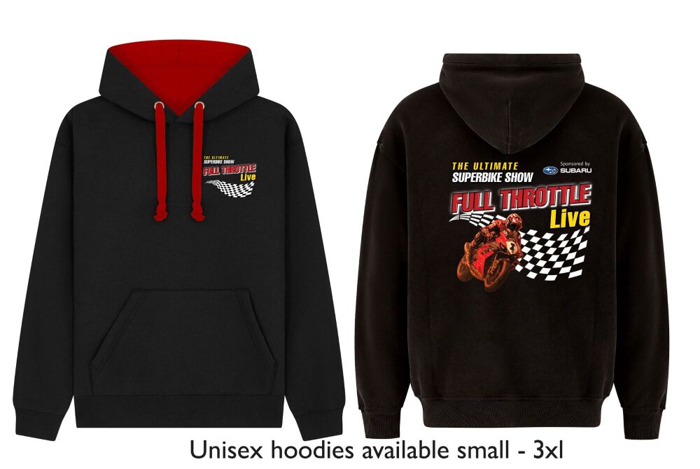 Full Throttle Live Ultimate Superbike Show Official black & red hoodie