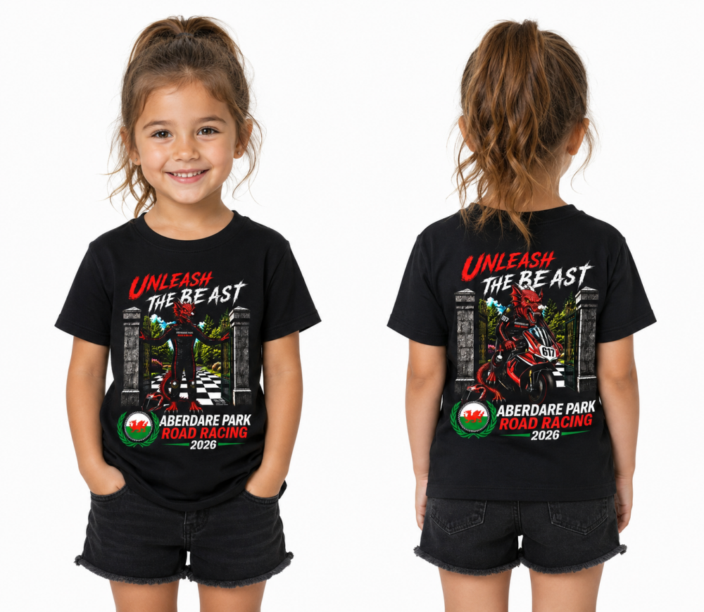 A. Aberdare Park Road Races Official Kids black tee t-shirt 2026