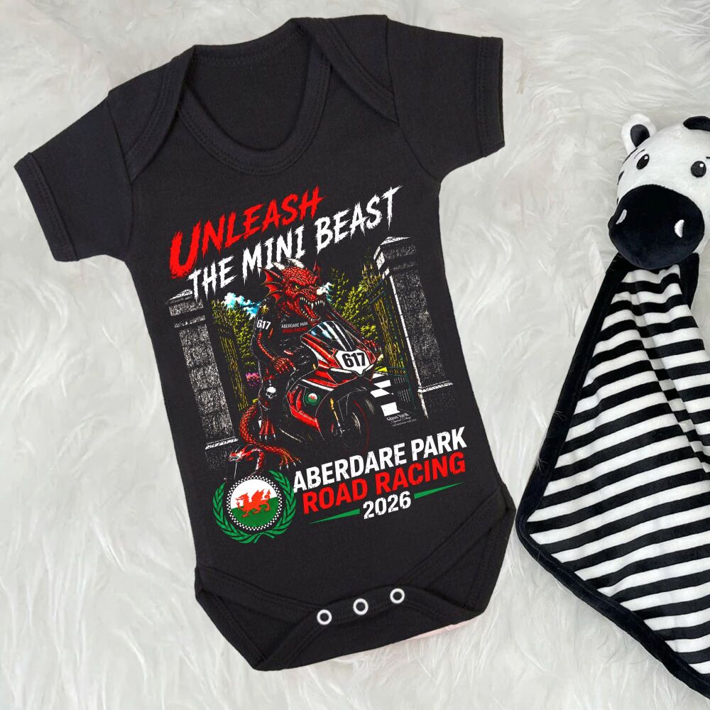 A. Aberdare Park Road Races Official black babygrow romper suit 2026
